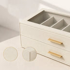 Sonnenbrillen-Organizer PU-Leder mit Glasdeckel