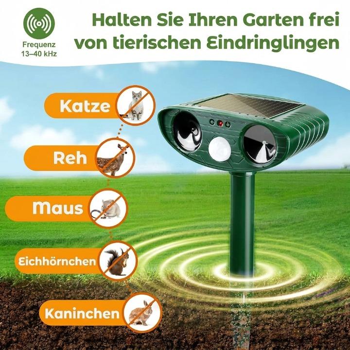 Ultraschall-Tierabwehr Solar mit PIR-Bewegungsmelder