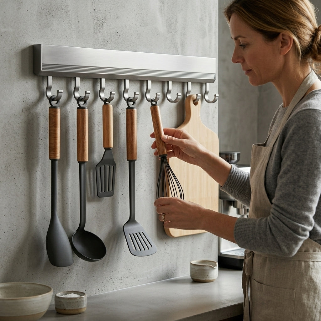 Hakenleiste Aluminium bohrfrei – Klebemontage