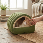 Kuschelhöhle Cord mit Plüschfutter für Katzen und Hunde