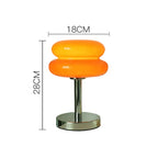 Glas-Tischlampe mit farbigem Lampenschirm