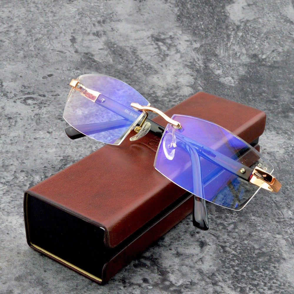 Progressive Lesebrille mit Blaulichtschutz und randlosem Design