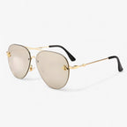 Vintage Pilotenbrille mit Bienen-Design und Metallrahmen