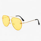 Vintage Pilotenbrille mit Bienen-Design und Metallrahmen