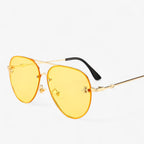 Vintage Pilotenbrille mit Bienen-Design und Metallrahmen