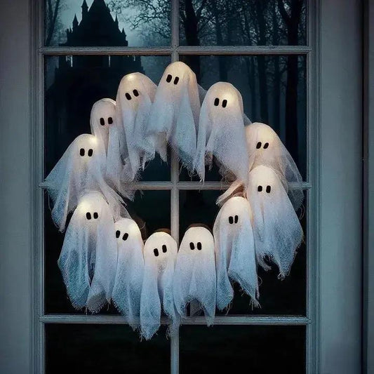 Halloween-Deko-Kranz — Geheimnisvoller Geistglanz für Stimmung