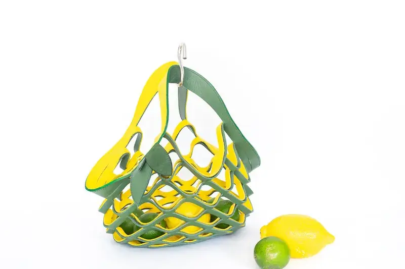 Handgefertigte faltbare Tragetasche aus Leder