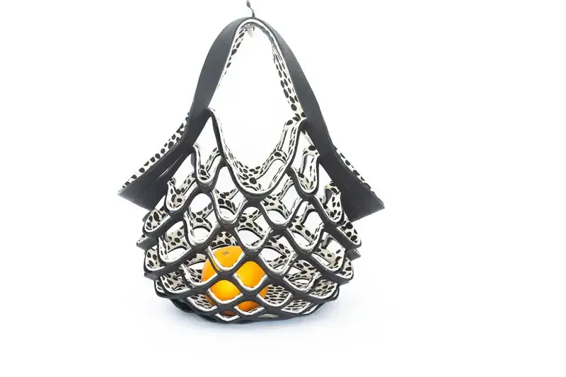 Handgefertigte faltbare Tragetasche aus Leder