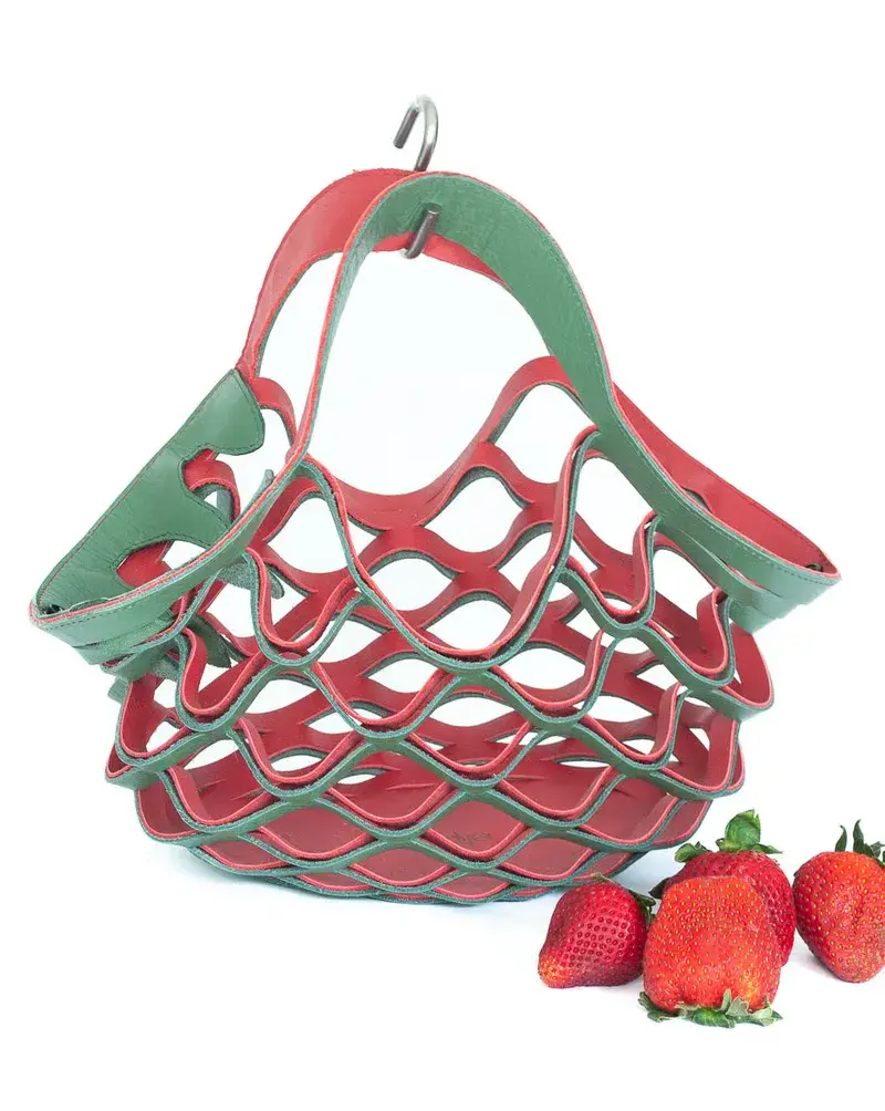 Handgefertigte faltbare Tragetasche aus Leder