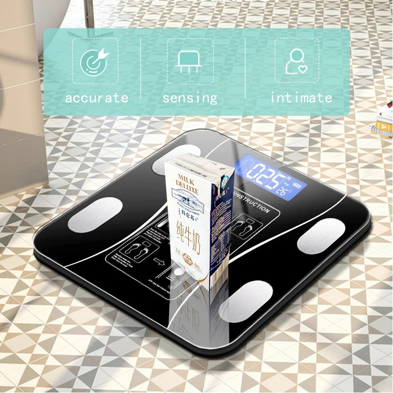 Körperanalysewaage mit Bluetooth-App und LCD-Display