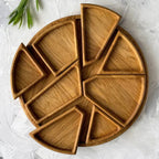Holz-Serviertablett mit herausnehmbaren Fächern