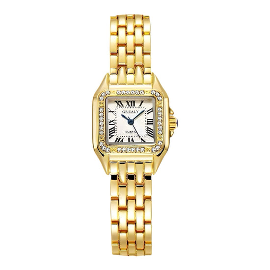 Vintage Luxe Armbanduhr mit Edelstahlgehäuse