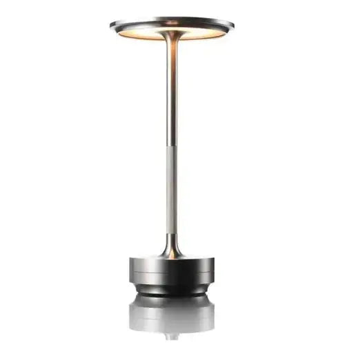 Kabellose LED-Tischleuchte mit Dimmer aus Edelstahl