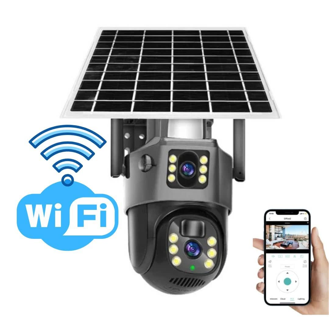 Solar-Überwachungskamera mit Dual-Objektiv und 4K-Auflösung