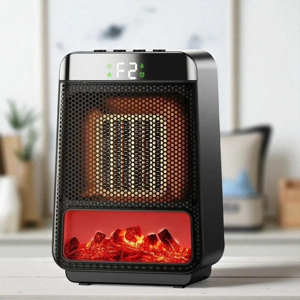 Keramik-Elektroheizer mit Flammeneffekt und Display