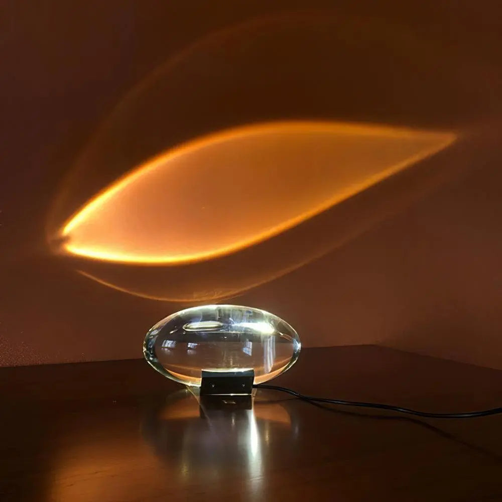 Kristall-Tischleuchte mit LED-Lichtbogen