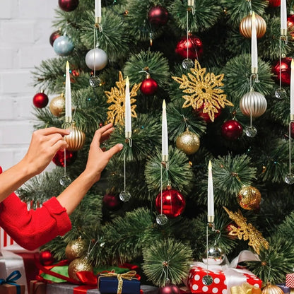 LED-Christbaumkerzen mit Kristallkugel – Realistischer Flammeneffekt