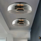 LED-Deckenleuchte aus Glas und Metall