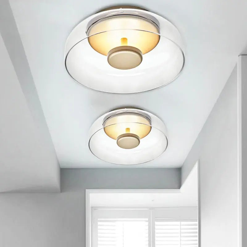 LED-Deckenleuchte aus Glas und Metall