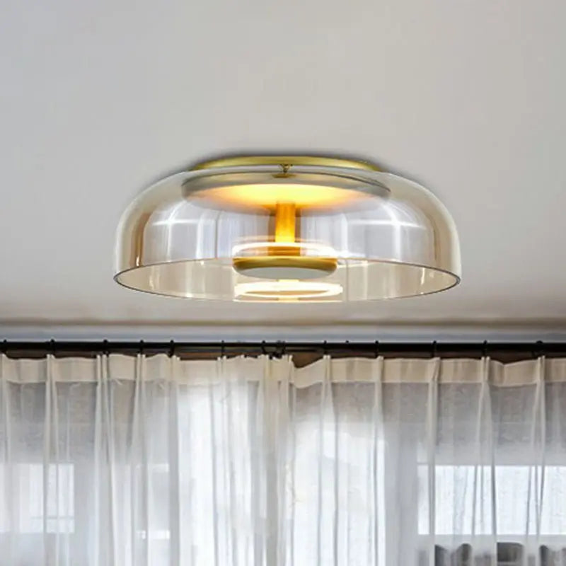 LED-Deckenleuchte aus Glas und Metall