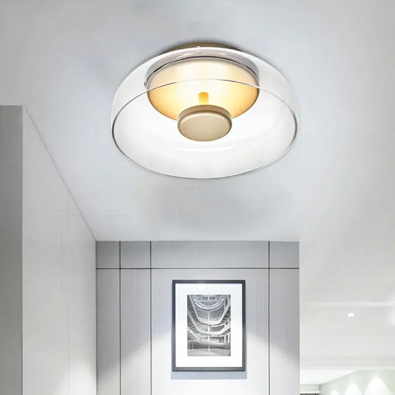LED-Deckenleuchte aus Glas und Metall