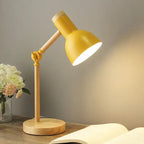 Schreibtischlampe aus Holz und Metall mit LED