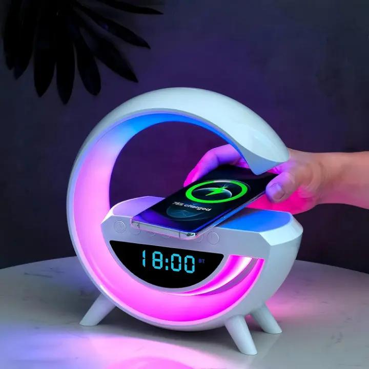 LED-Weckerlampe mit Bluetooth-Lautsprecher und kabellosem Laden