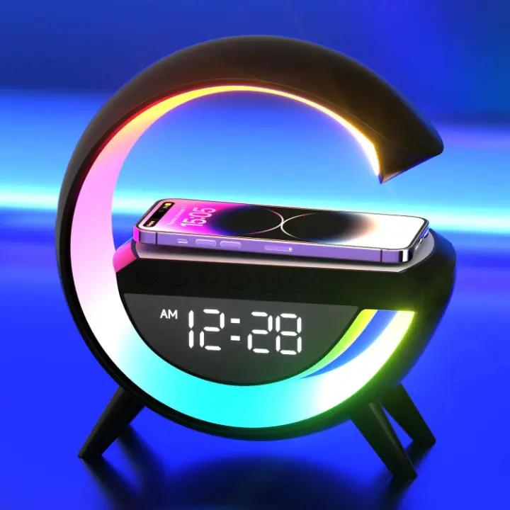 LED-Weckerlampe mit Bluetooth-Lautsprecher und kabellosem Laden