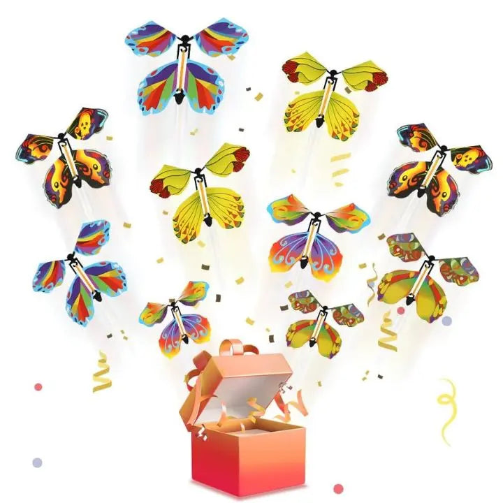 Fliegende Schmetterlinge Papiermit Aufziehmechanik