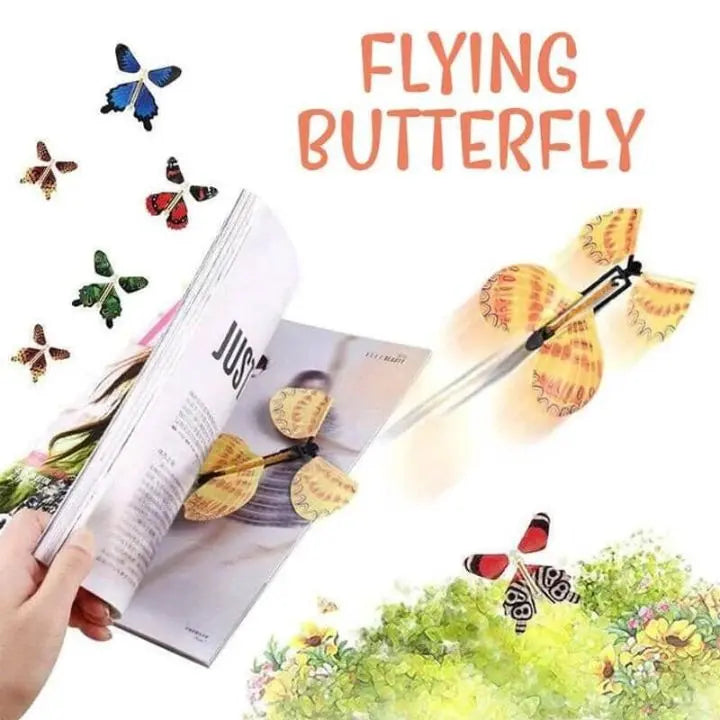 Fliegende Schmetterlinge Papiermit Aufziehmechanik