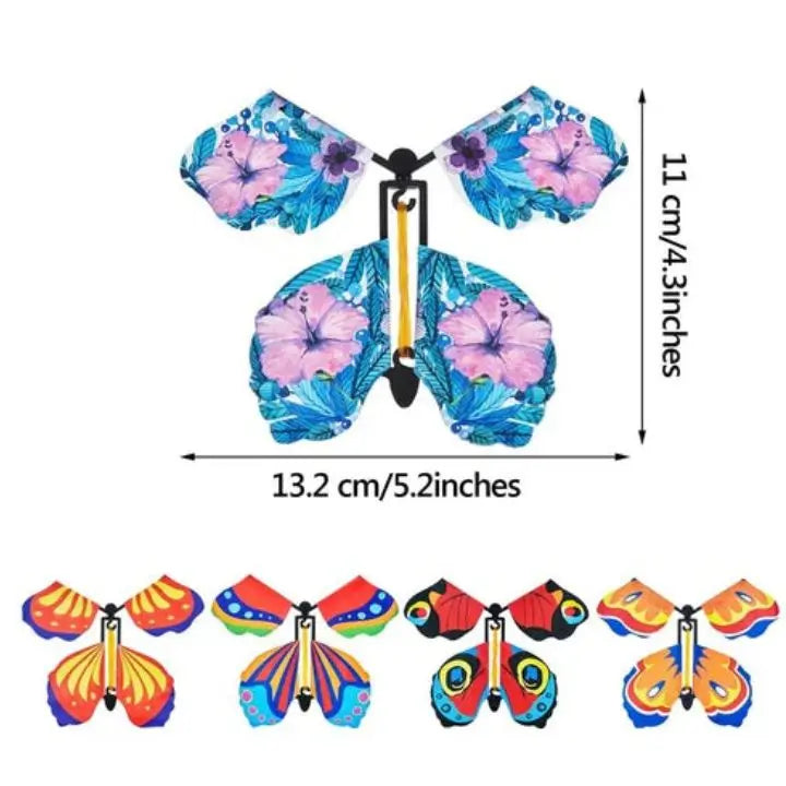 Fliegende Schmetterlinge Papiermit Aufziehmechanik