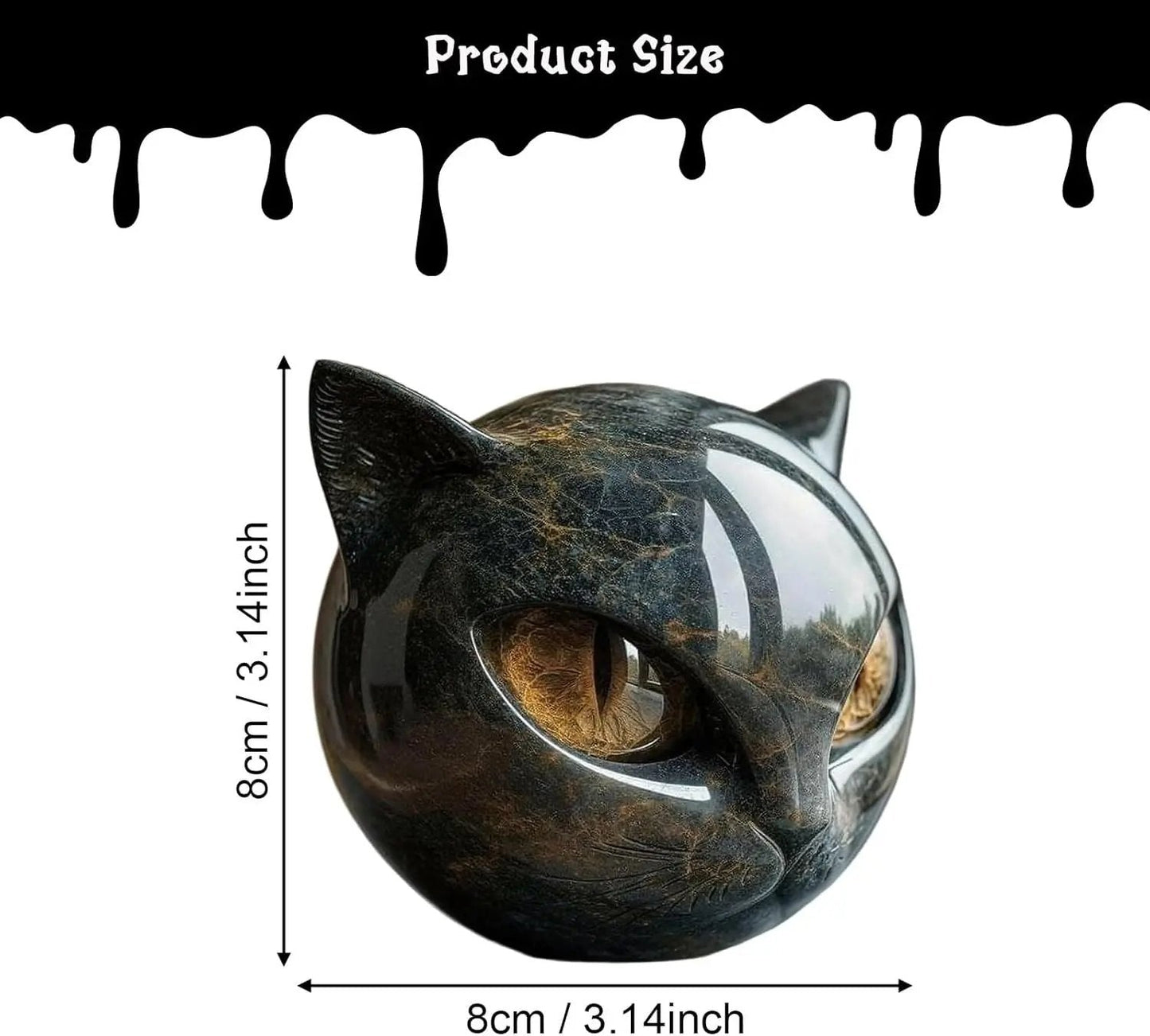 Marmorkatzen-Skulptur –  Perfekte Ergänzung zu Pflanzen & Wohnaccessoires