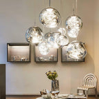 Pendelleuchte mit Lava-Glasschirm