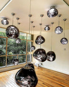 Pendelleuchte mit Lava-Glasschirm