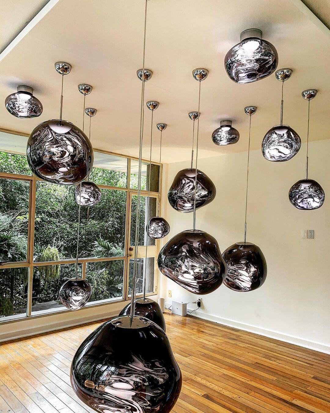 Pendelleuchte mit Lava-Glasschirm