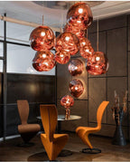 Pendelleuchte mit Lava-Glasschirm