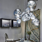 Pendelleuchte mit Lava-Glasschirm