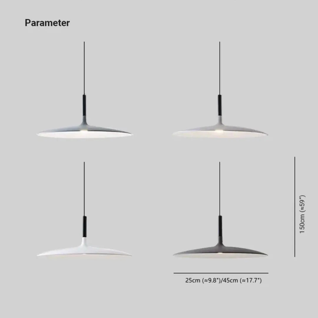 Minimalistische LED-Hängeleuchte aus Metall – Höhenverstellbar