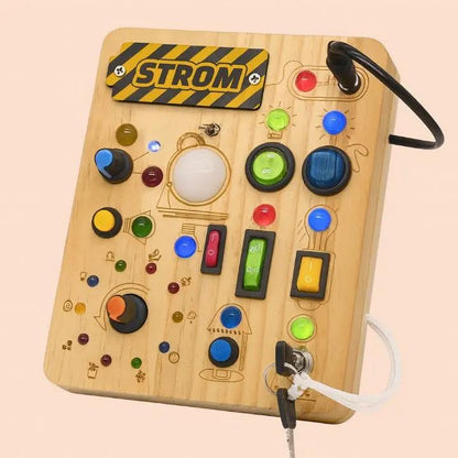 Montessori Holz Aktivitätsbrett – 24 Lernspiele für Kinder