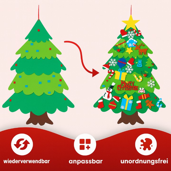 Montessori Weihnachtsbaum mit LED – Sicher & Lernspaß