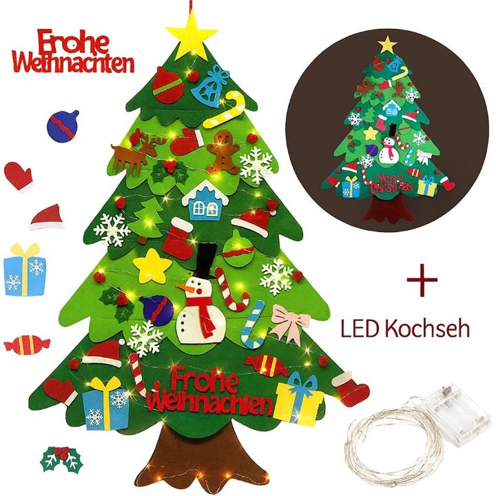 Montessori Weihnachtsbaum mit LED – Sicher & Lernspaß