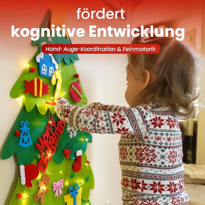 Montessori Weihnachtsbaum mit LED – Sicher & Lernspaß