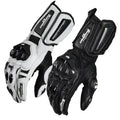 Motorradhandschuhe aus Leder mit Carbonfaser-Protektoren