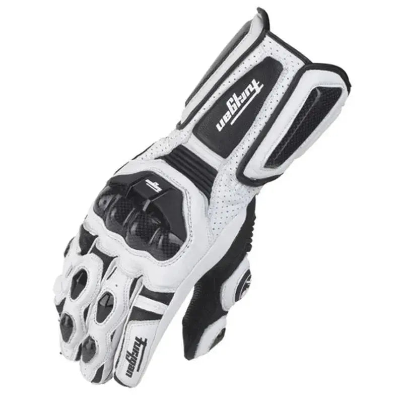 Motorradhandschuhe aus Leder mit Carbonfaser-Protektoren