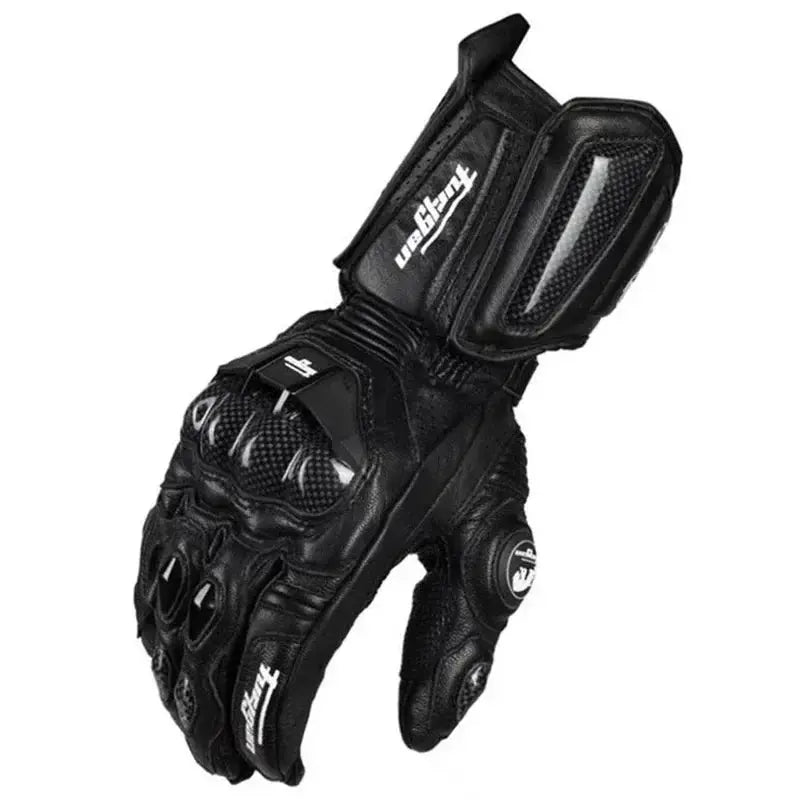 Motorradhandschuhe aus Leder mit Carbonfaser-Protektoren