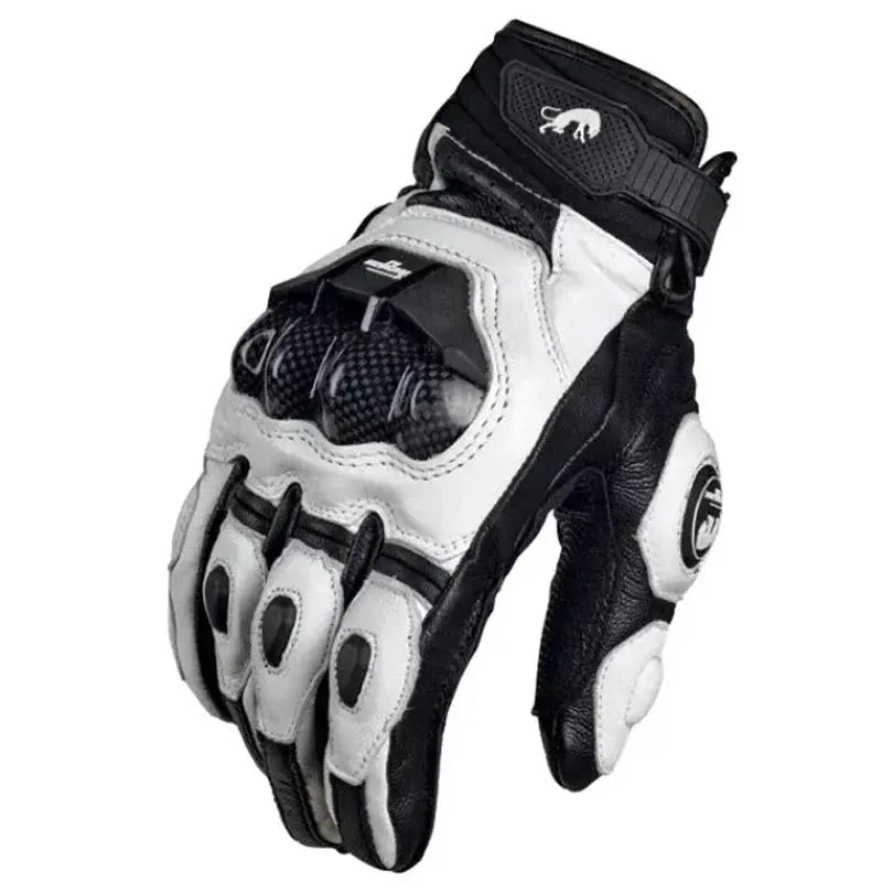 Motorradhandschuhe aus Leder mit Carbonfaser-Protektoren