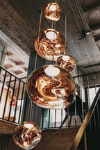 Pendelleuchte mit Lava-Glasschirm