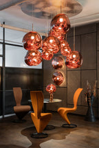 Pendelleuchte mit Lava-Glasschirm