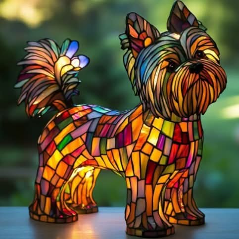Tier-Nachtlampe im Buntglas-Design mit USB-Anschluss
