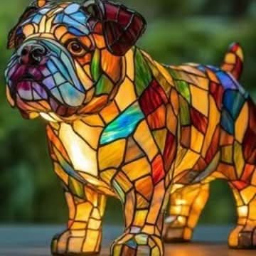 Tier-Nachtlampe im Buntglas-Design mit USB-Anschluss